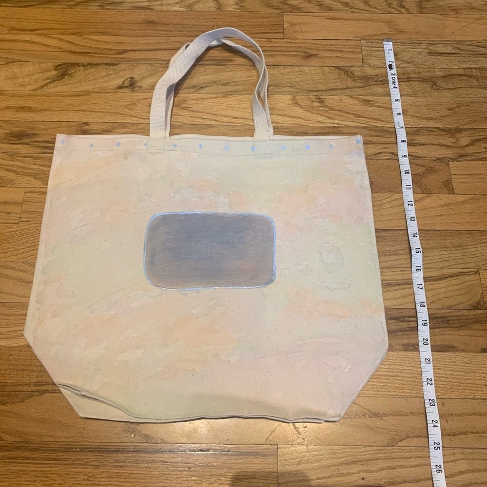 Casual hand painted canvas tote - can personalize